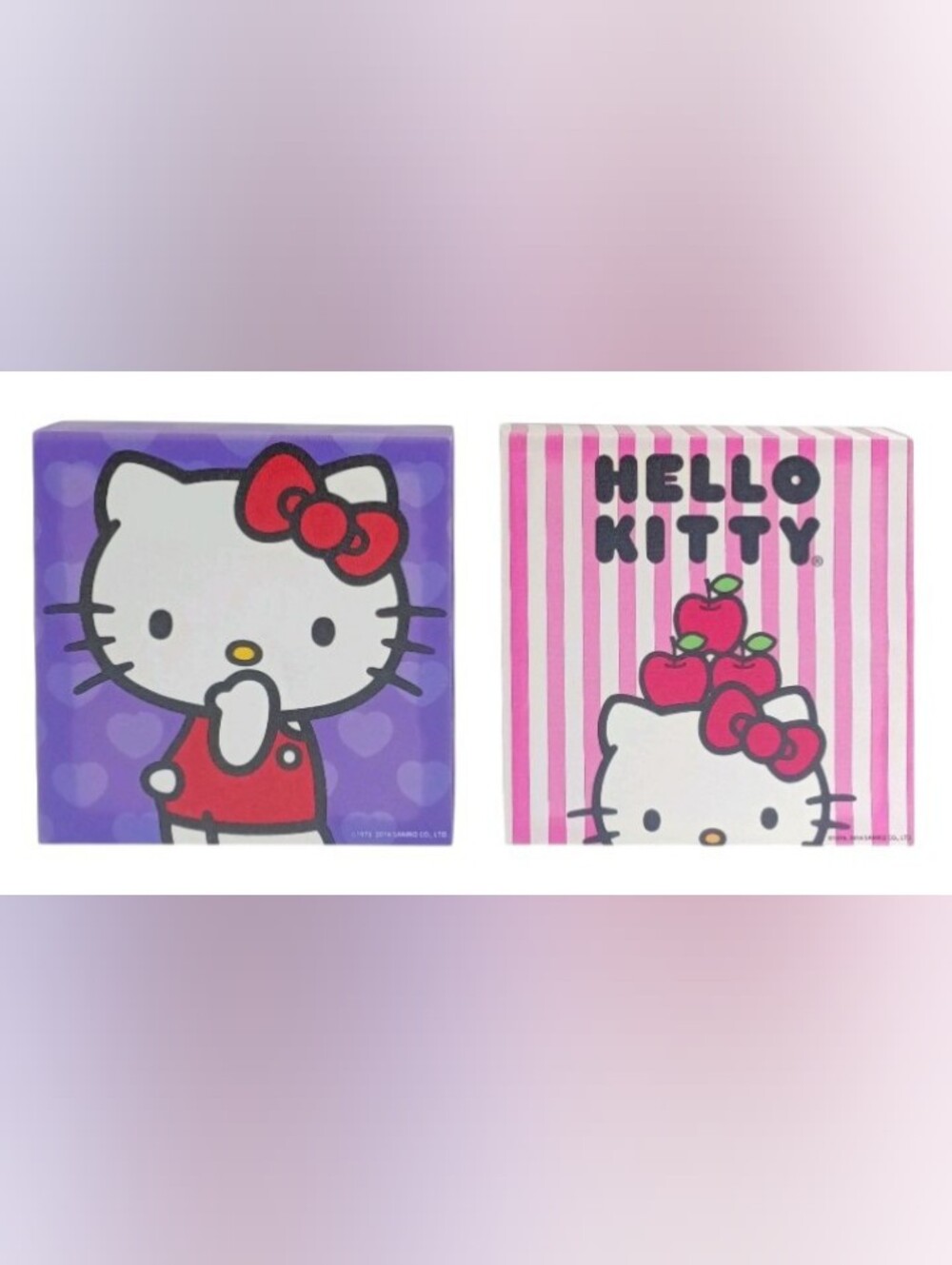Lot of 2 Hello Kitty Canvas Wall Art 8"x8"x1.5" Sanrio Westland Giftware (2016)